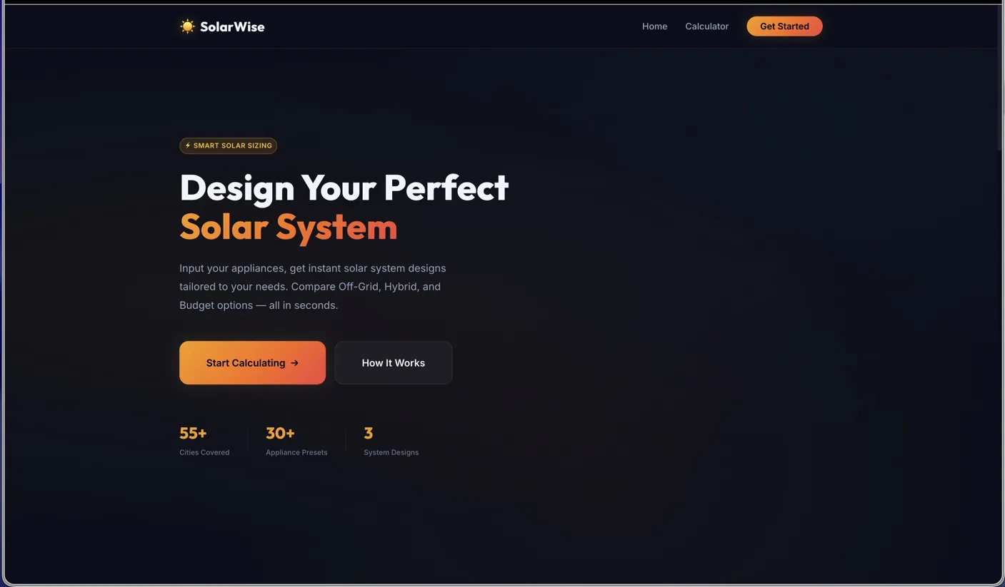 SolarWise product interface preview